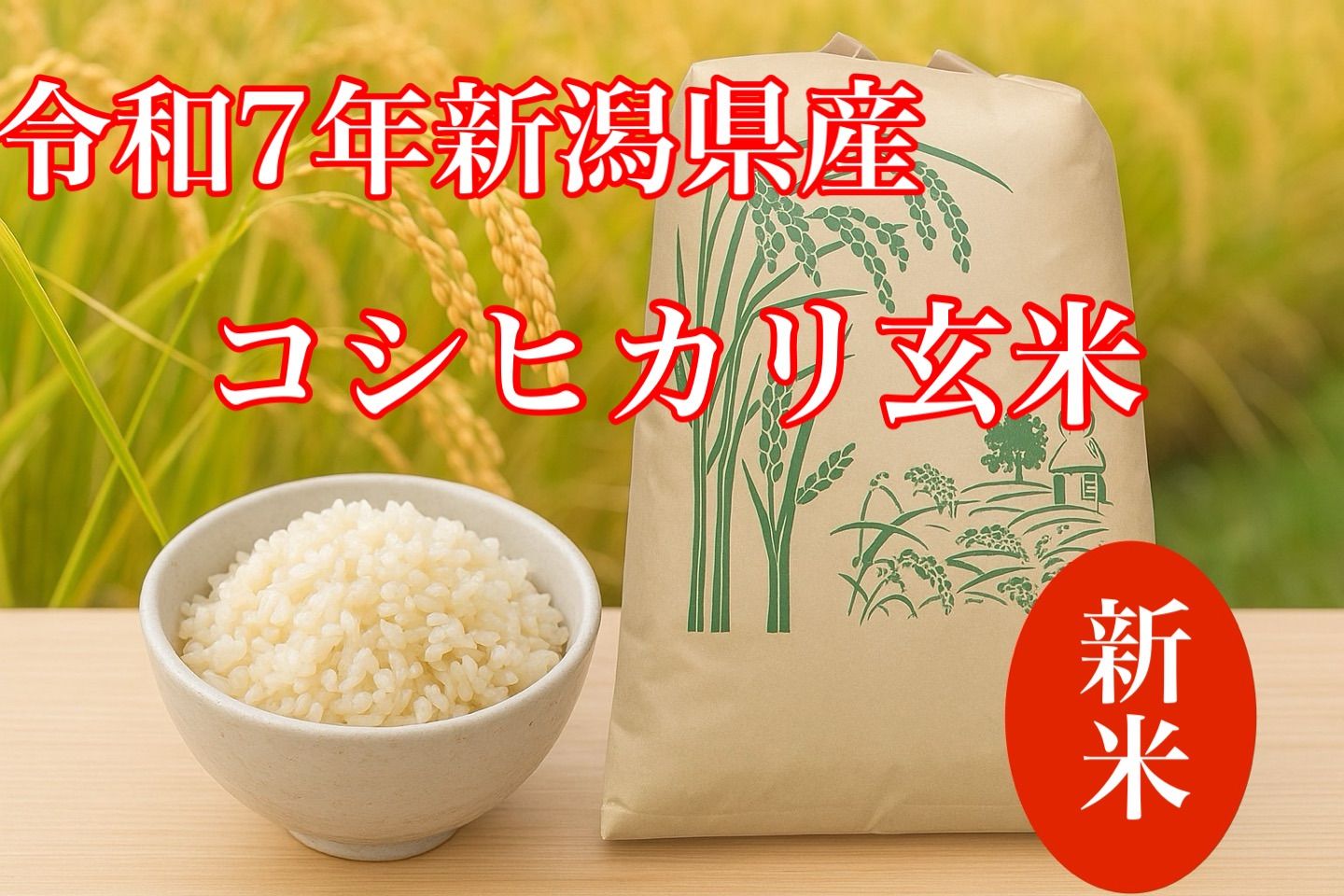令和７年産米 新潟県産コシヒカリ 玄米 ２５キロ 米