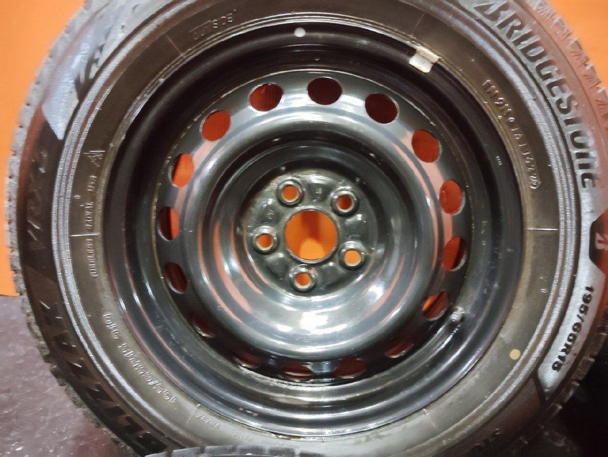 【BS BLIZZAK VRX3 195/65R15】スタッドレス【スチールホイール 15インチ 6J5HPCD100】22年製 バリ溝 プリウス カローラスポーツ等(VTI197) BS BLIZZAK VRX3 195/65R15】スタッドレス【スチールホイール 15インチ