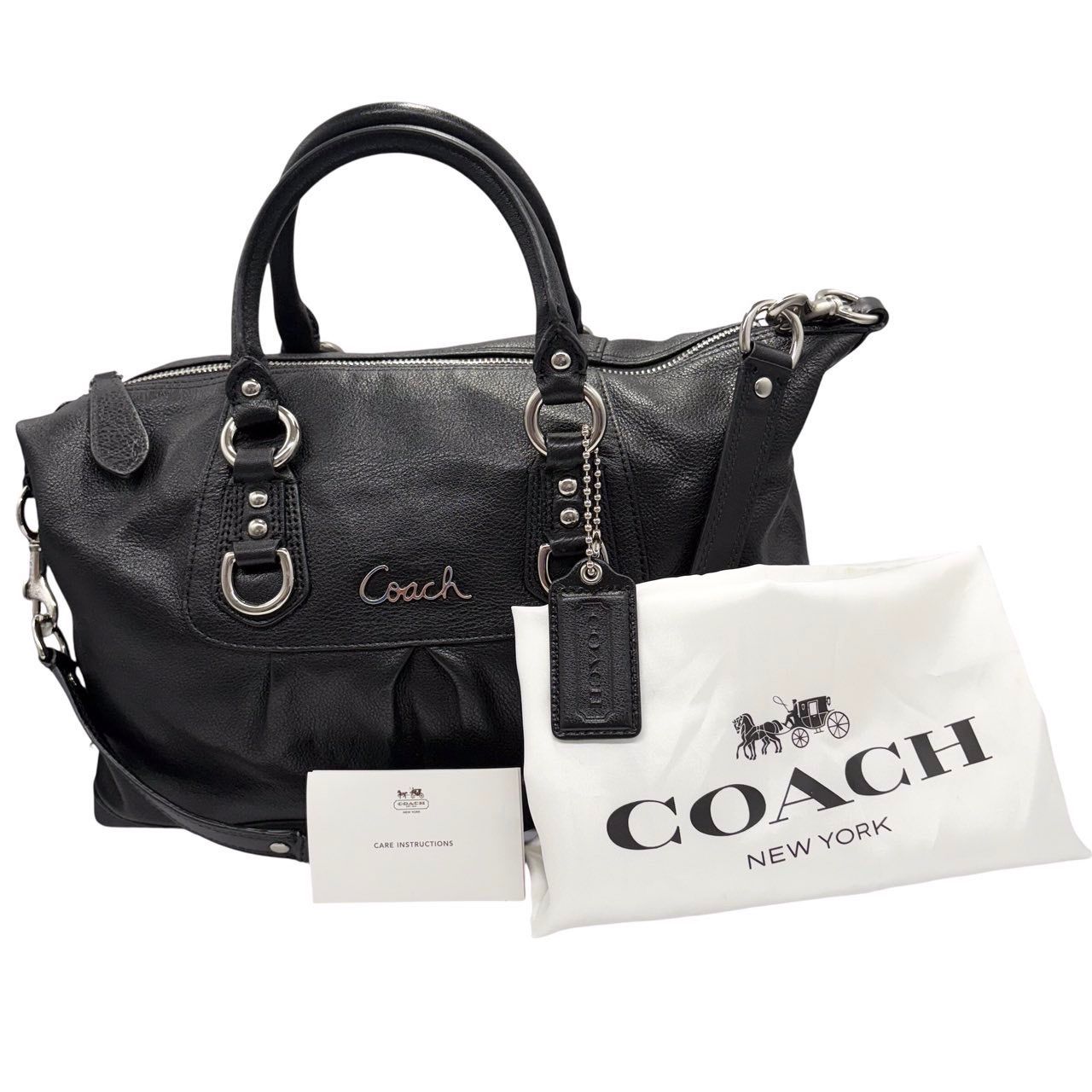 [未使用級] COACH コーチ F15444 2WAY レザーバッグ ブラック COACH コーチ ショルダーバッグ ハンド 2WAY レザー F15444 黒