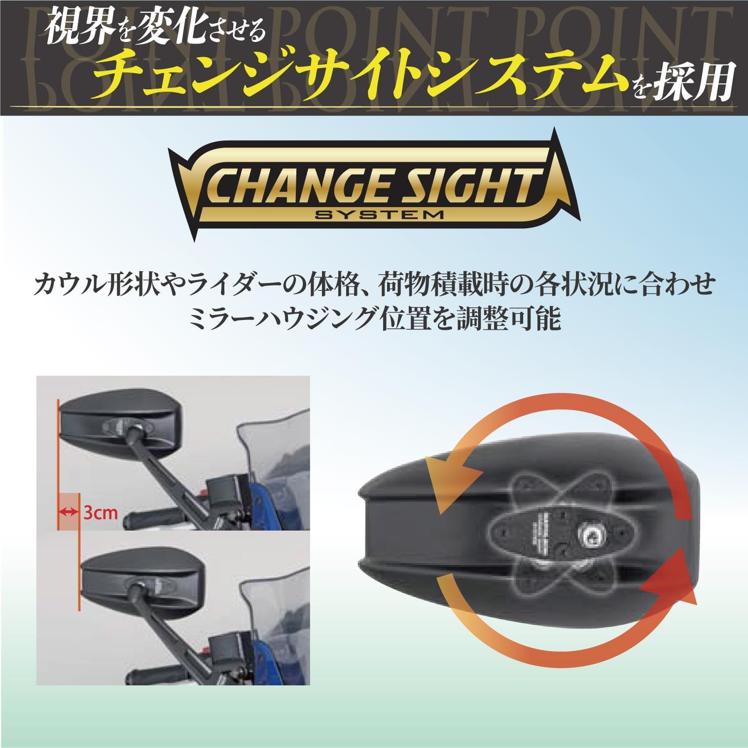 バイク用ミラーカウル取付 ミラー