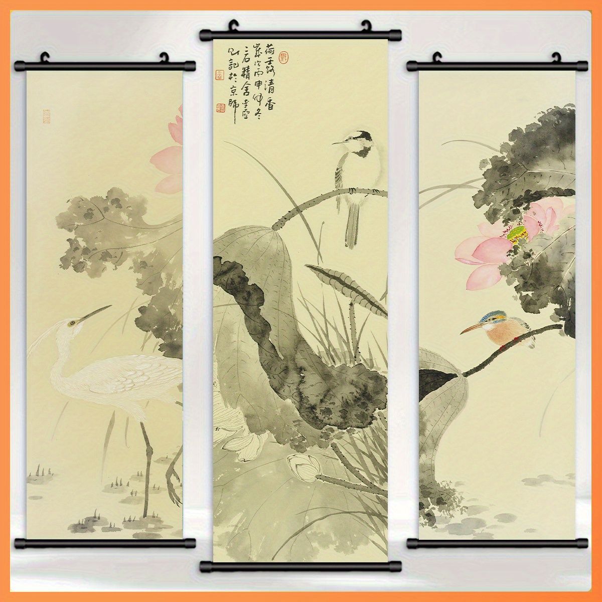 驚きの値段 3点セットのキャンバスペインティング、キャンバス壁アートの 絵画