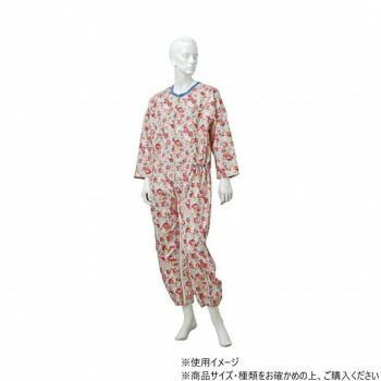 神戸生絲 コベス 通年用|婦人つなぎパジャマS No.906 サックス 花柄