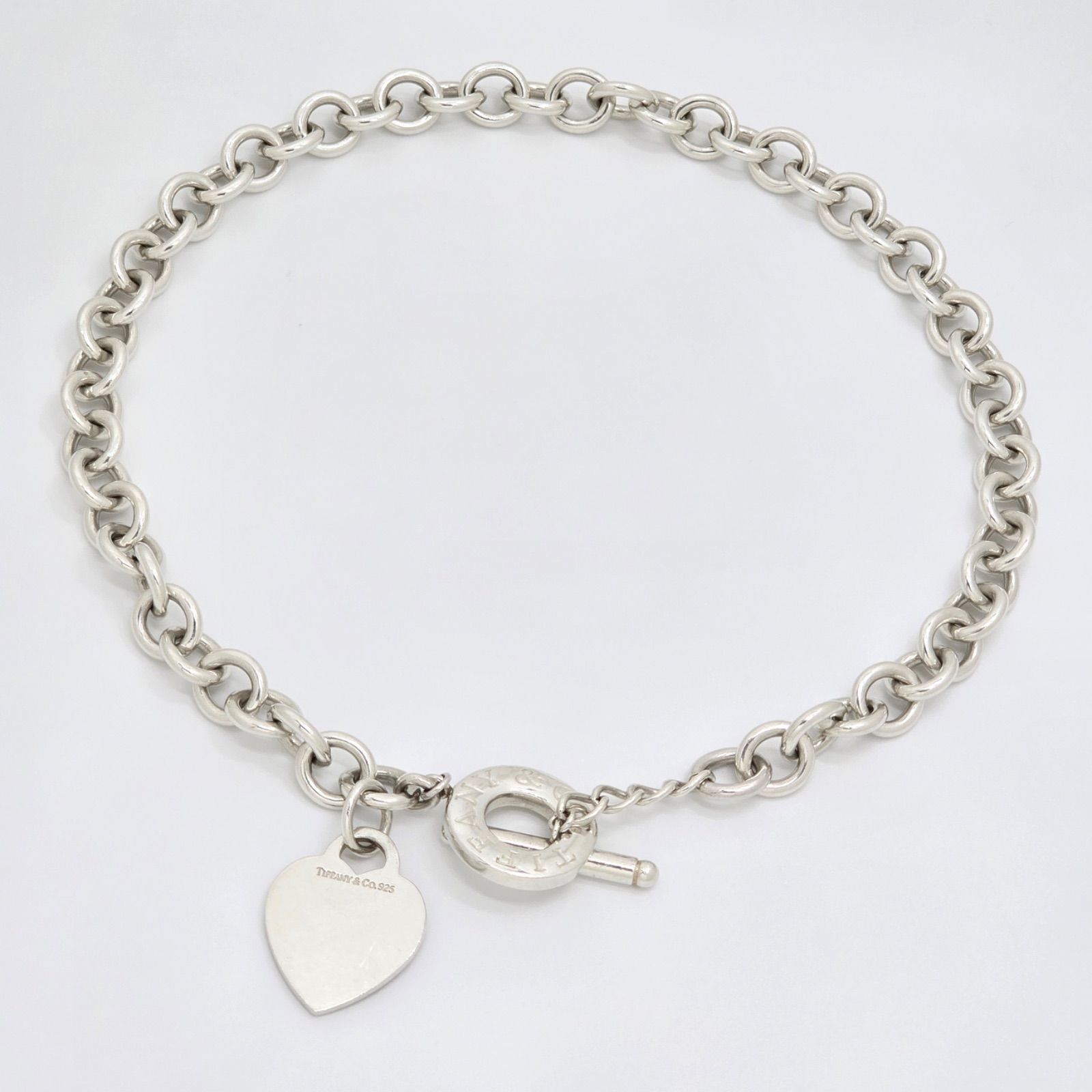 TIFFANY-CO. ティファニー ハート タグ ネックレス チョーカー トグル開閉 スターリングシルバー SV925 全長42.2㎝