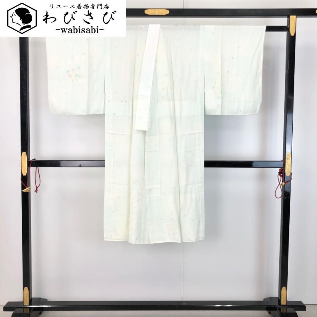 長襦袢 単衣 桜の花模様 暈し 卯の花色 半衿付 J-291 - メルカリ