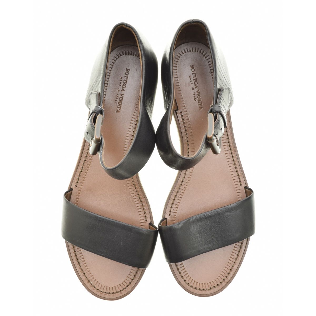 BOTTEGAVENETA】イタリア製 アンクルストラップ レザーサンダル - メルカリ 