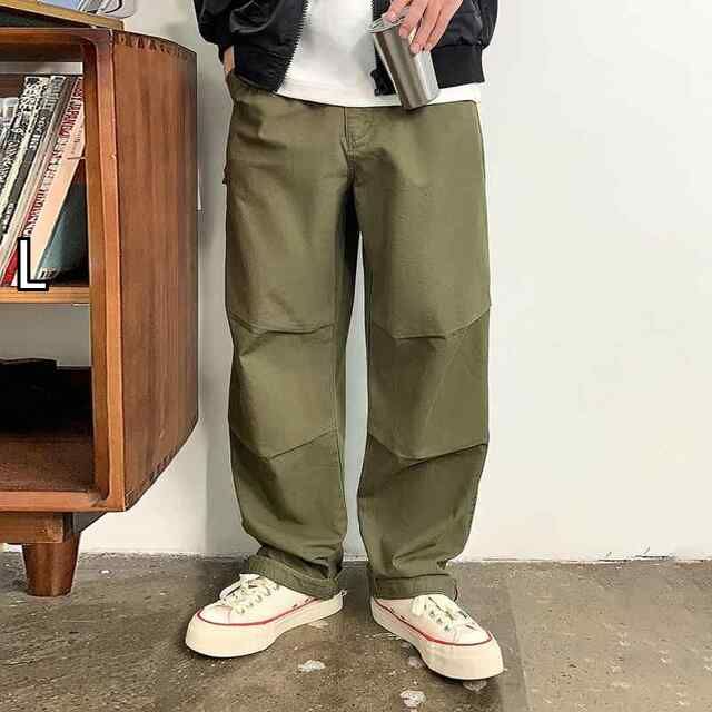 L 秋冬 コーデ メンズ 服 シンプル ファッション オシャレ 大人 かっこいい 大きいサイズ ストリート 紳士服 プリーツ 無地 カジュアル パンツ ストレート ズボン