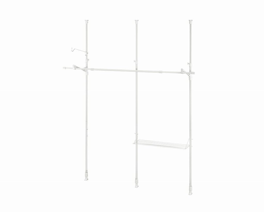 アイリスオーヤマ 穴をあけないから賃貸でも使用 窓を開けるだけ 外に干さずに乾かせる つっぱり物干し 窓枠洗濯物干し 約4人用 簡単設置 幅約110 190 3本タイプ ホワイト TPM-3 IRIS OHYAMA