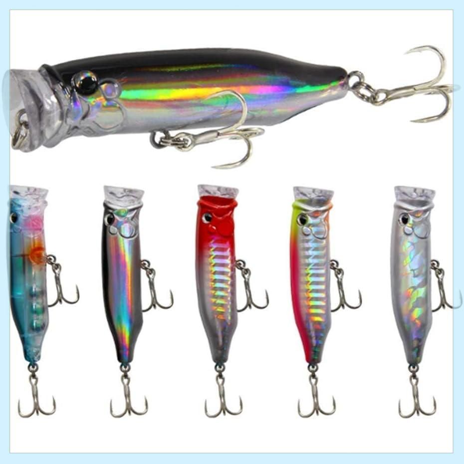 ルアー ポッパー トップウォーター フローティングポッパー 7cm 9.4g フィッシング シーバス カツオ ブリ マグロ タチウオ 青物 海釣り 淡水対応 最強カラー5色セット