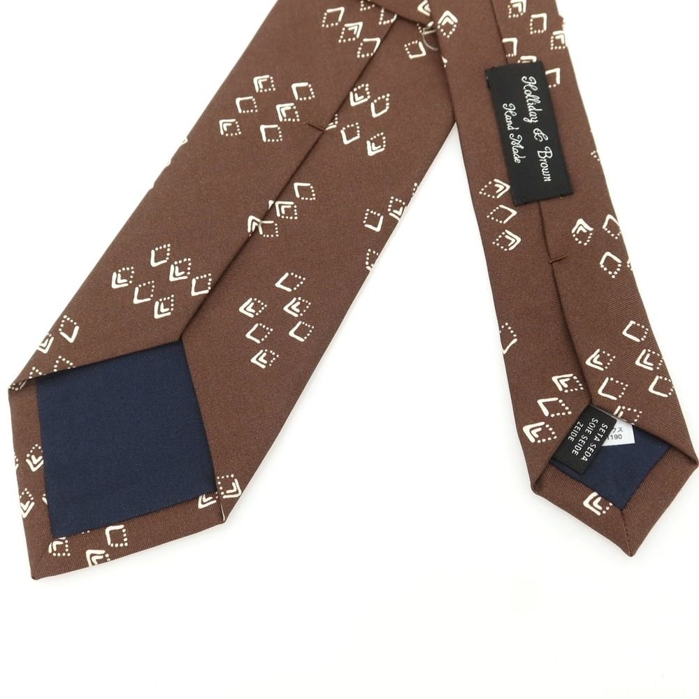 【新品】Holliday&Brown シルクプリント ネクタイ BEAMS F（ビームスF）Holliday & Brown / シルク プリント