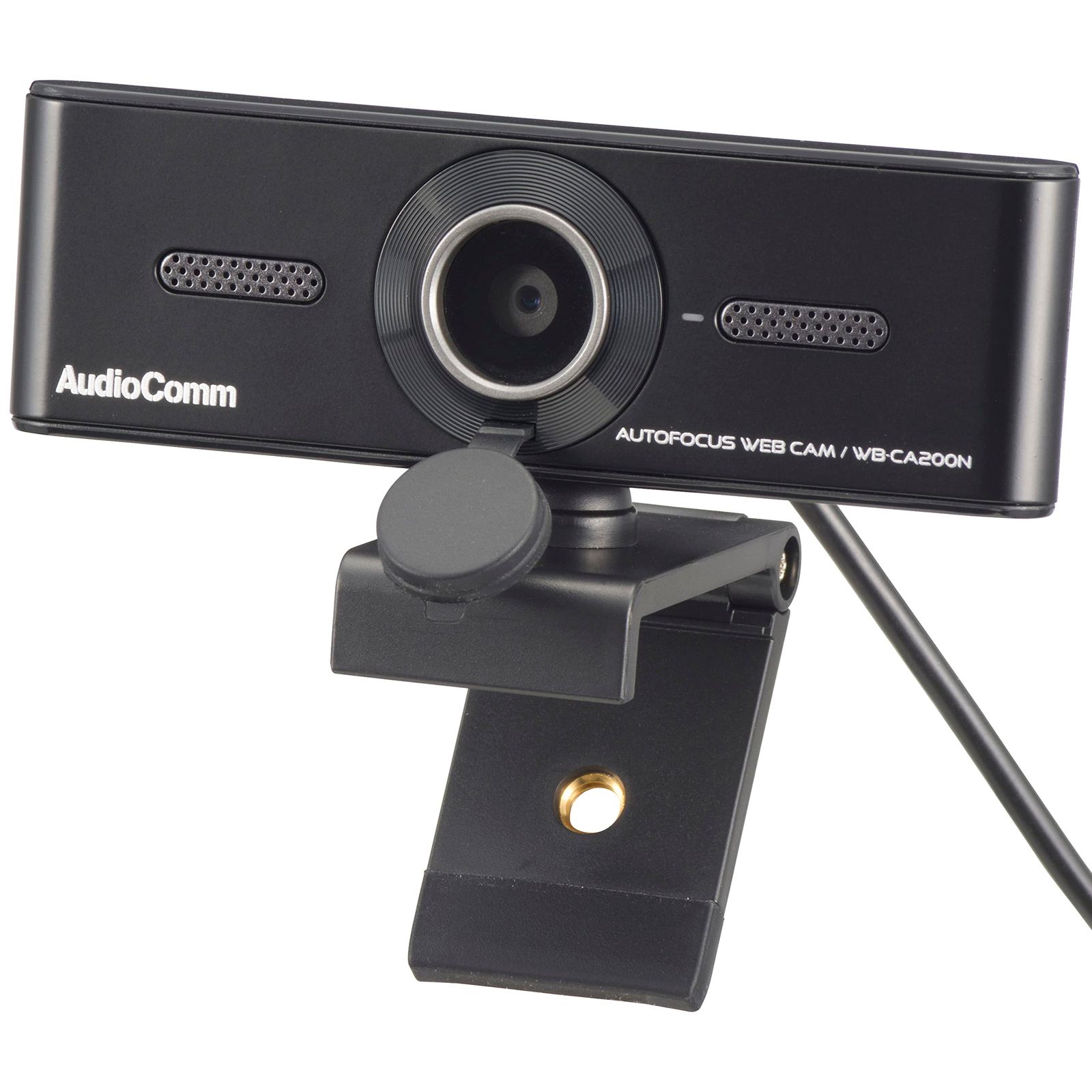 オーム(OHM) 電機AudioComm WEBカメラ マイク付き フルHD 1080P USB給電 軽量 小型 リモート会議 WB-CA200N 03-1674ブラック 