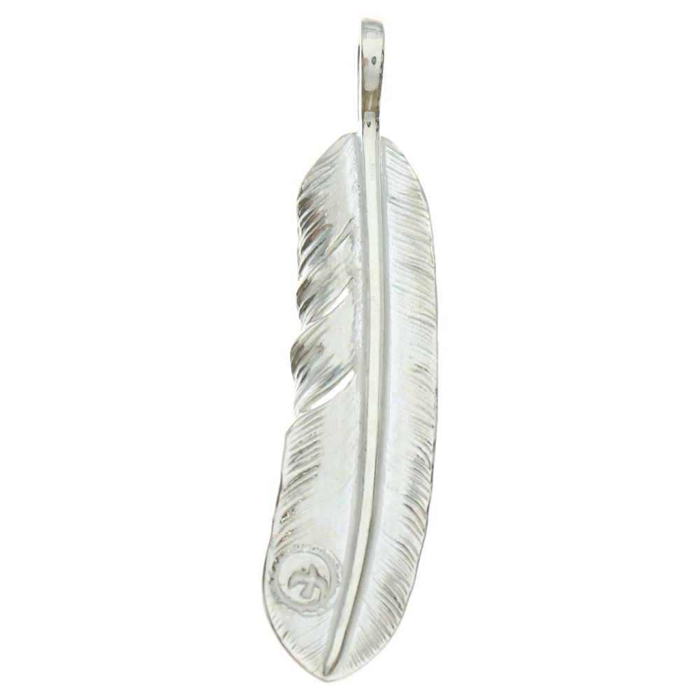 goro s ゴローズ 現行 メタル付き特大フェザー 左向き ペンダントトップ シルバー ゴールド