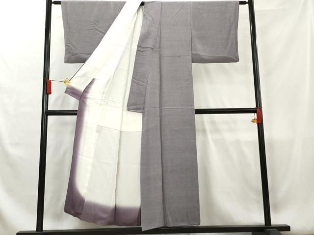 平和屋着物○江戸小紋 鈴木秋治 万筋 黒色×白鼠色 正絹