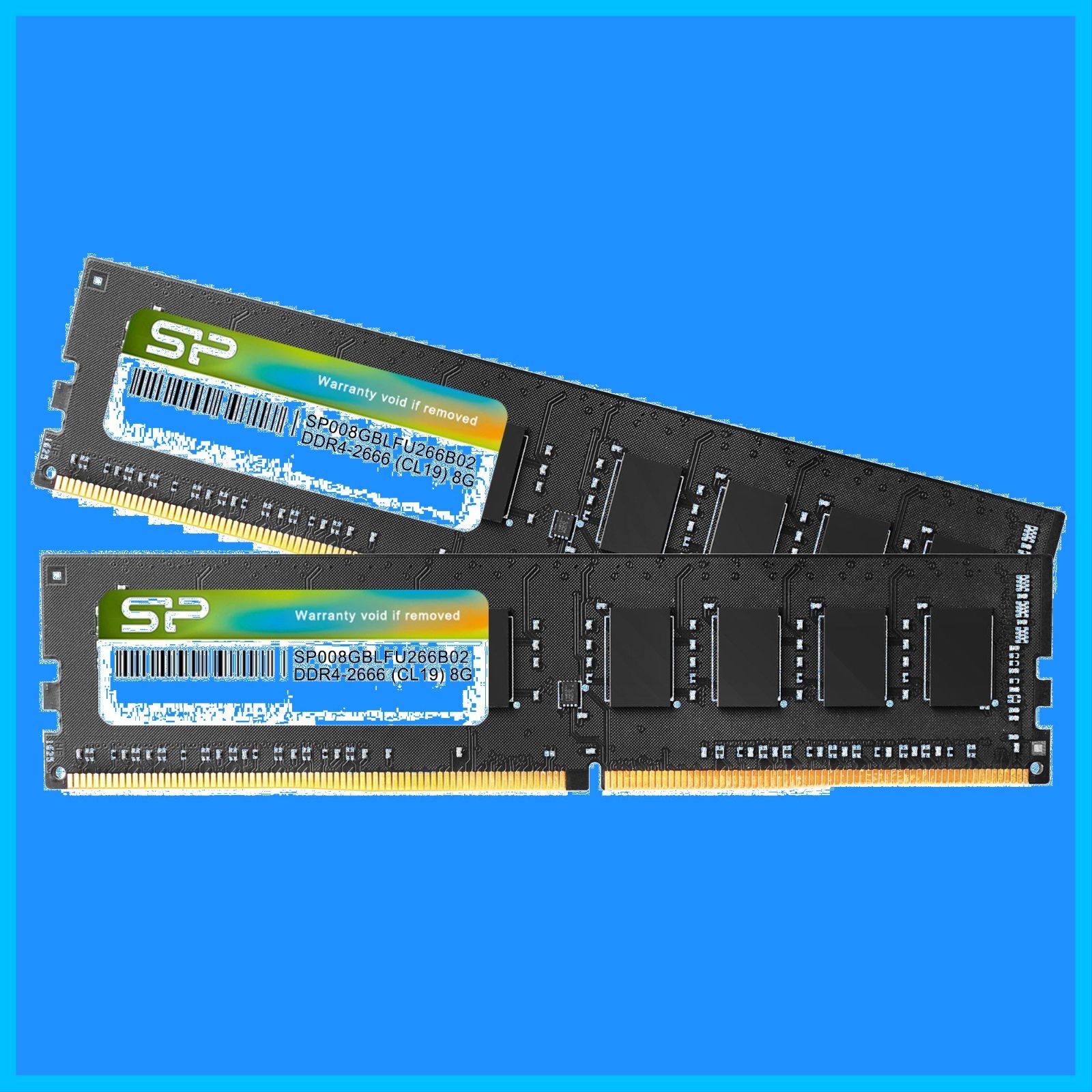 【在庫処分】PC4-21300 8GB 2666 x 2枚 DDR4 (16GB) メモリ 288Pin 1.2V デスクトップPC用 CL19  シリコンパワー SP016GBLFU266B22