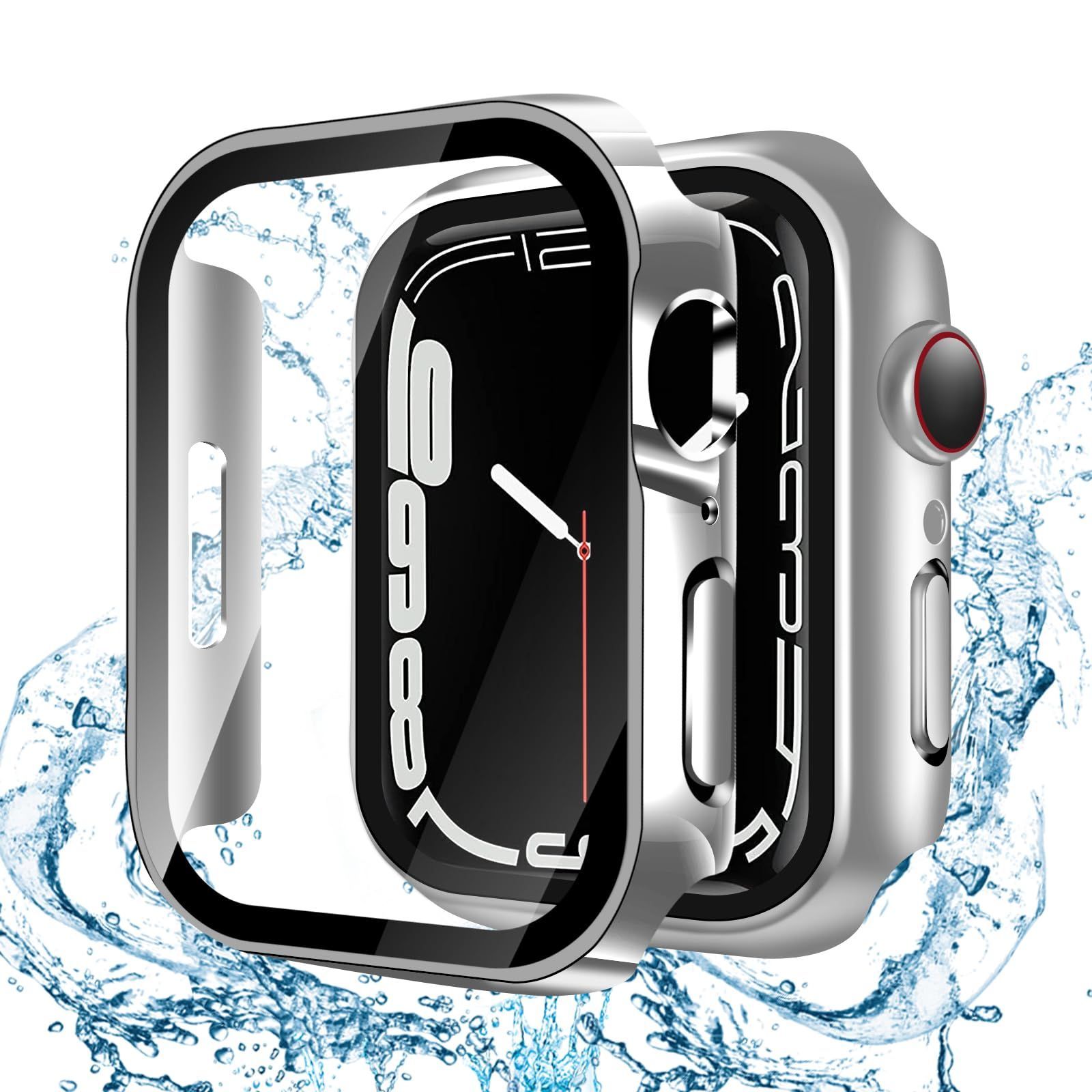 【人気商品】【2枚】YUGYUG for Apple Watch ケース 49mm 45mm 44mm 41mm 40mm 対応 Apple Watch カバー Series SE2/SE/6/5/4 40mm IP68 防水ケース 日本旭硝子材 二重構造 ア