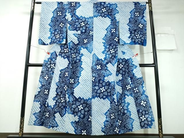 平和屋着物∴夏物 浴衣 有松鳴海絞り 舞花文 綿 CAAW1189ng