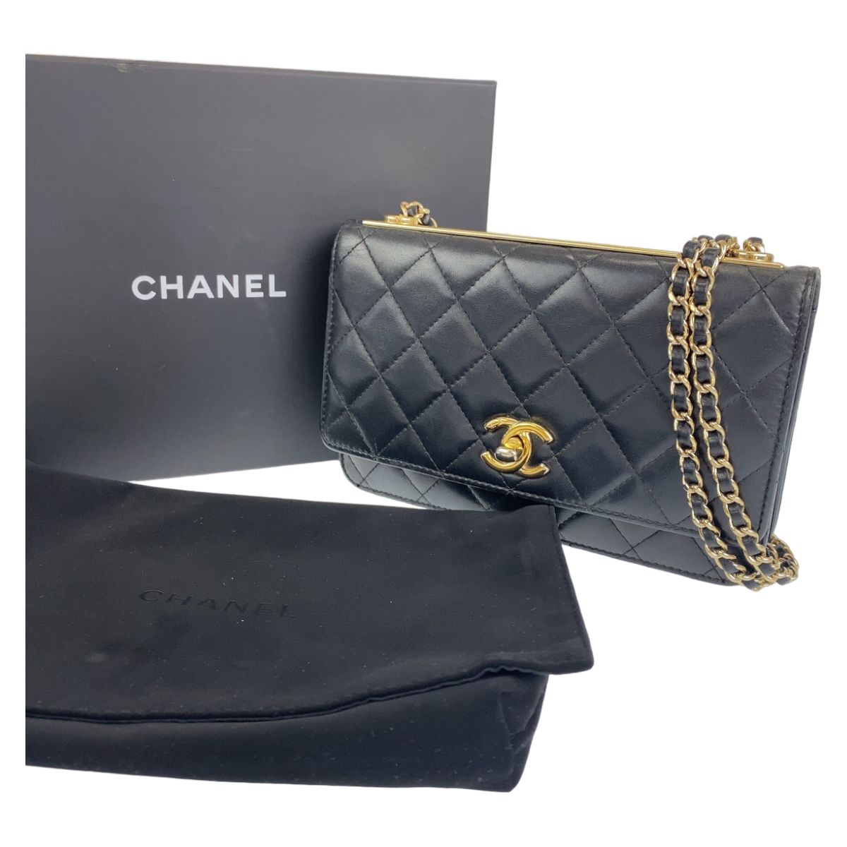 CHANEL シャネル マトラッセ ココマーク ターンロック ブラック 黒 CHANEL シャネル マトラッセ ココマーク ターンロック ブラック 黒