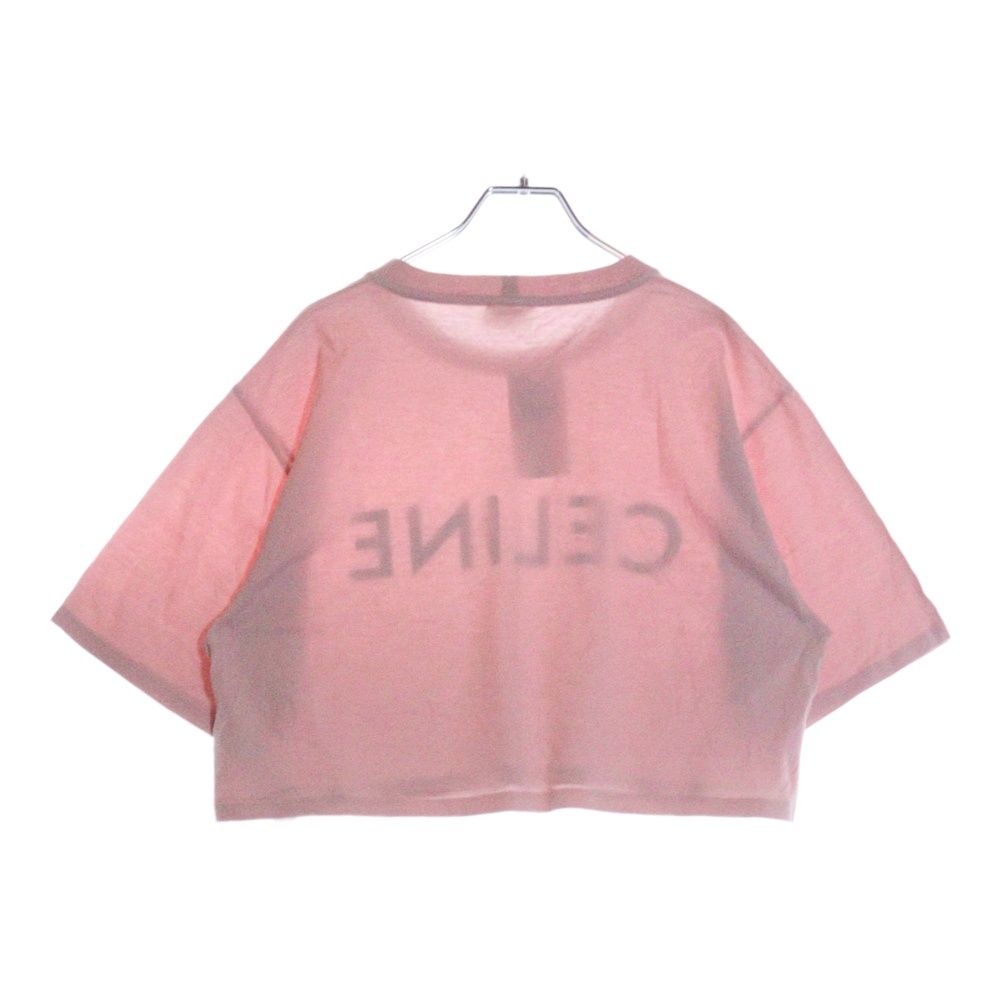 CELINE　セリーヌ　クロップドTシャツ　ロゴプリント　ロゴドン　ビックロゴ 正規品 CELINE セリーヌ クロップドTシャツ ロゴプリント