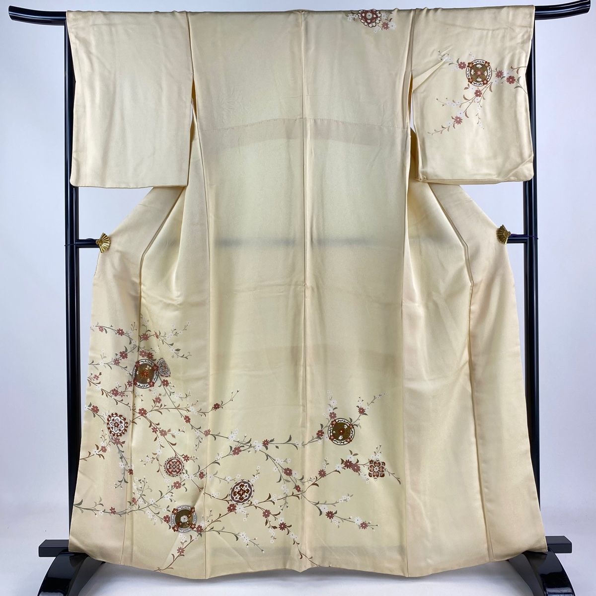 訪問着 身丈164cm 裄丈67cm M 袷 華文 草花 金糸 金彩 ベージュ 正絹 秀品 【中古】 - メルカリ