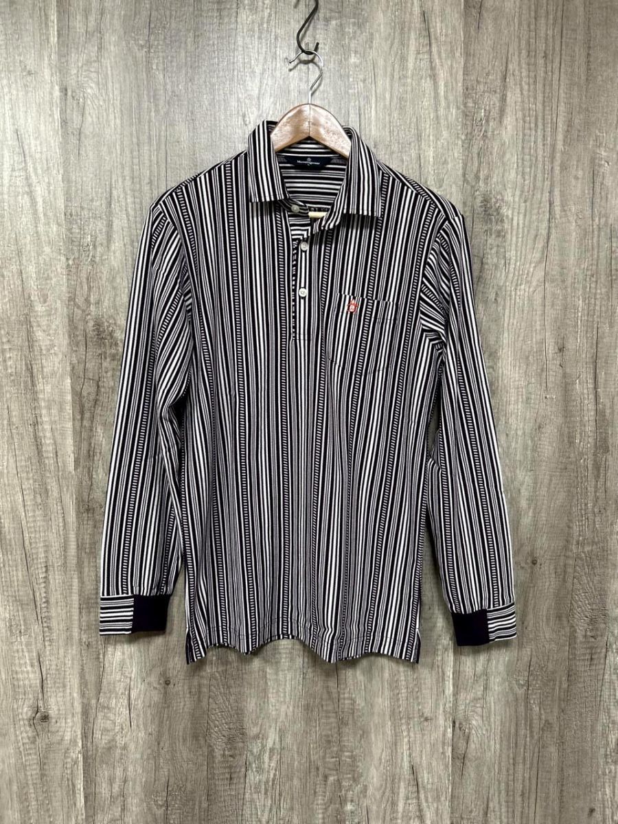 Munsingwear マンシングウェア　ボタンダウン　ストライプ長袖シャツ　L Munsingwear マンシングウェア 長袖 ストライプ ポロシャツ