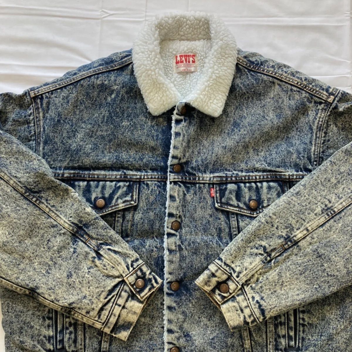 Levi's リーバイス ケミカルウォッシュ デニム ボア ジャケット