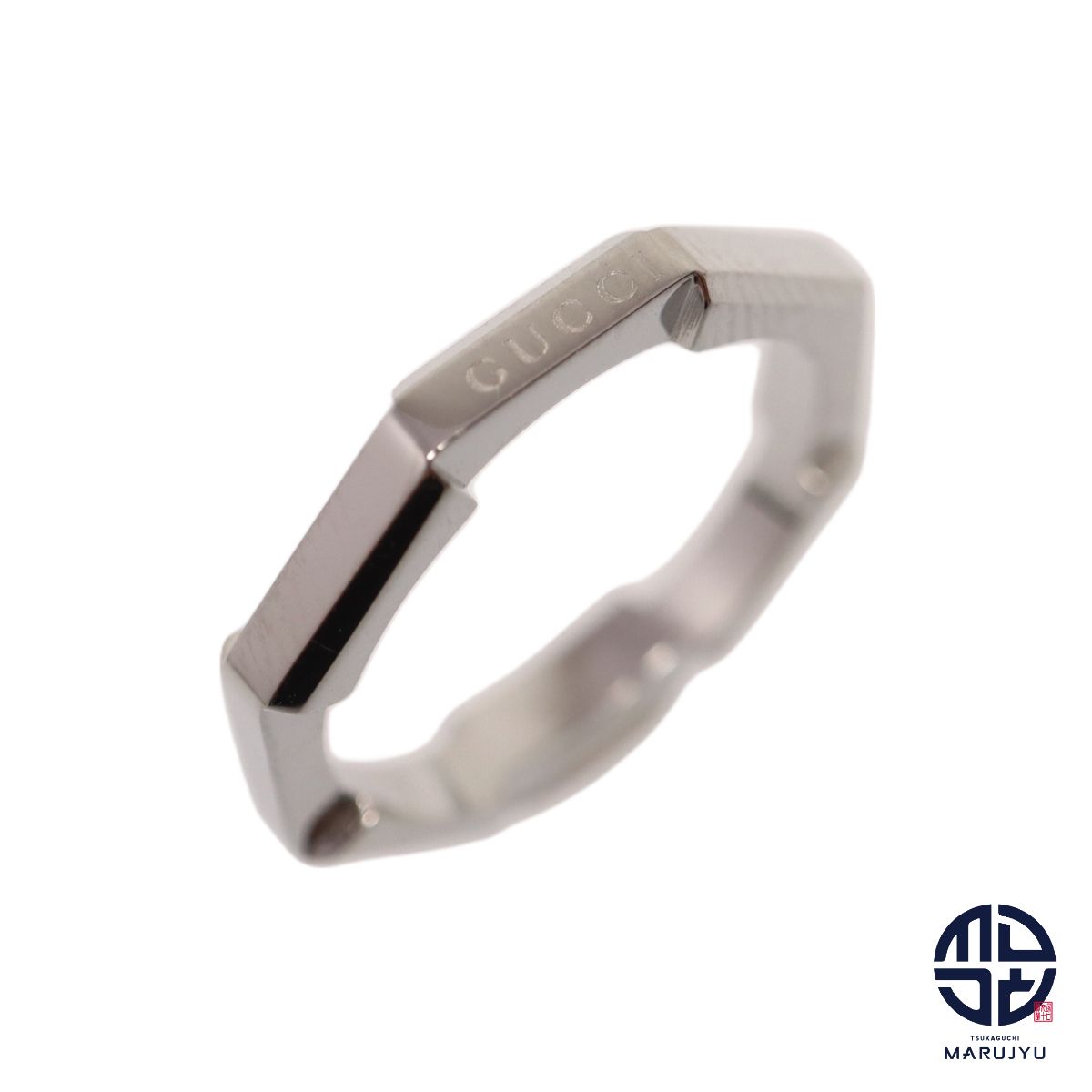 GUCCI グッチ Pt950 プラチナ リンクトゥラブリング 8角形 ロゴ