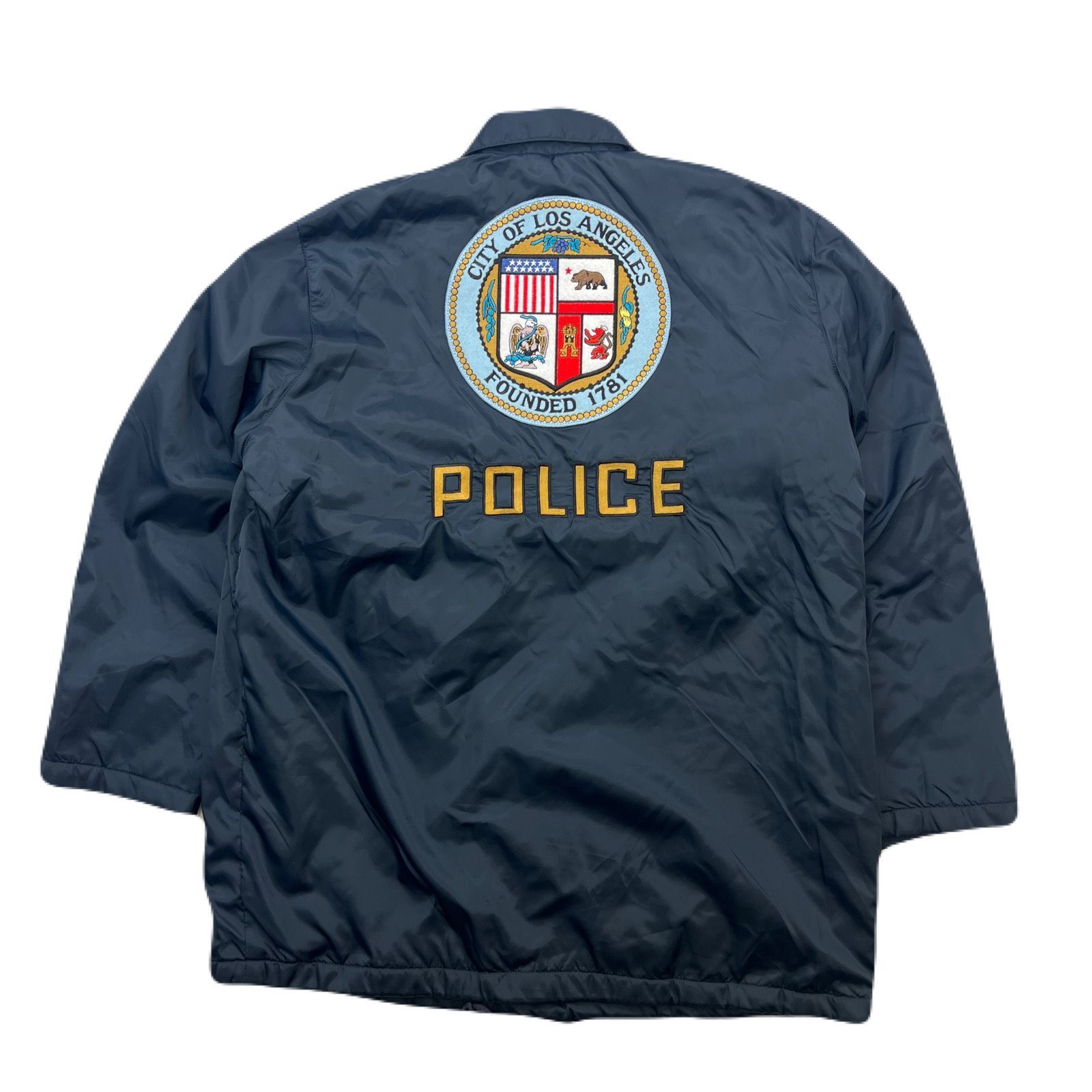 NYPD 実物 コーチジャケット XL USA製 警察 ネイビー ワッペン 古着 NYPD 実物 コーチジャケット XL USA製 警察 ネイビー ワッペン 古着