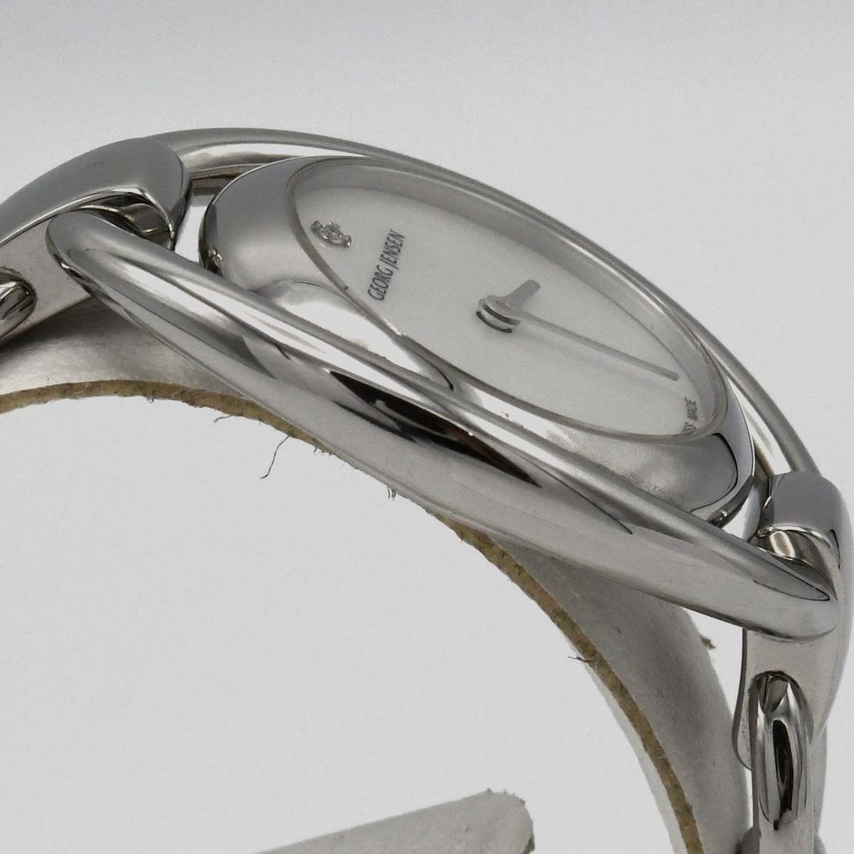 希少 腕時計 稼働 GEORG JENSEN ジョージジェンセン クォーツ ダイヤ