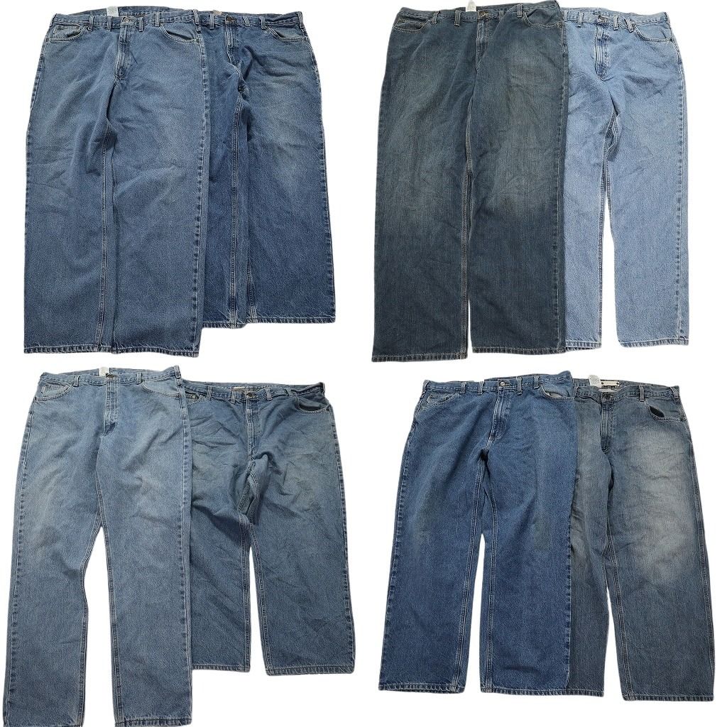 古着卸 カーハート Carhartt パンツ 8枚セット メンズ 42 |44 |46 |48 ライトブルー インディゴブルー 革パッチ 古着 MZ8623