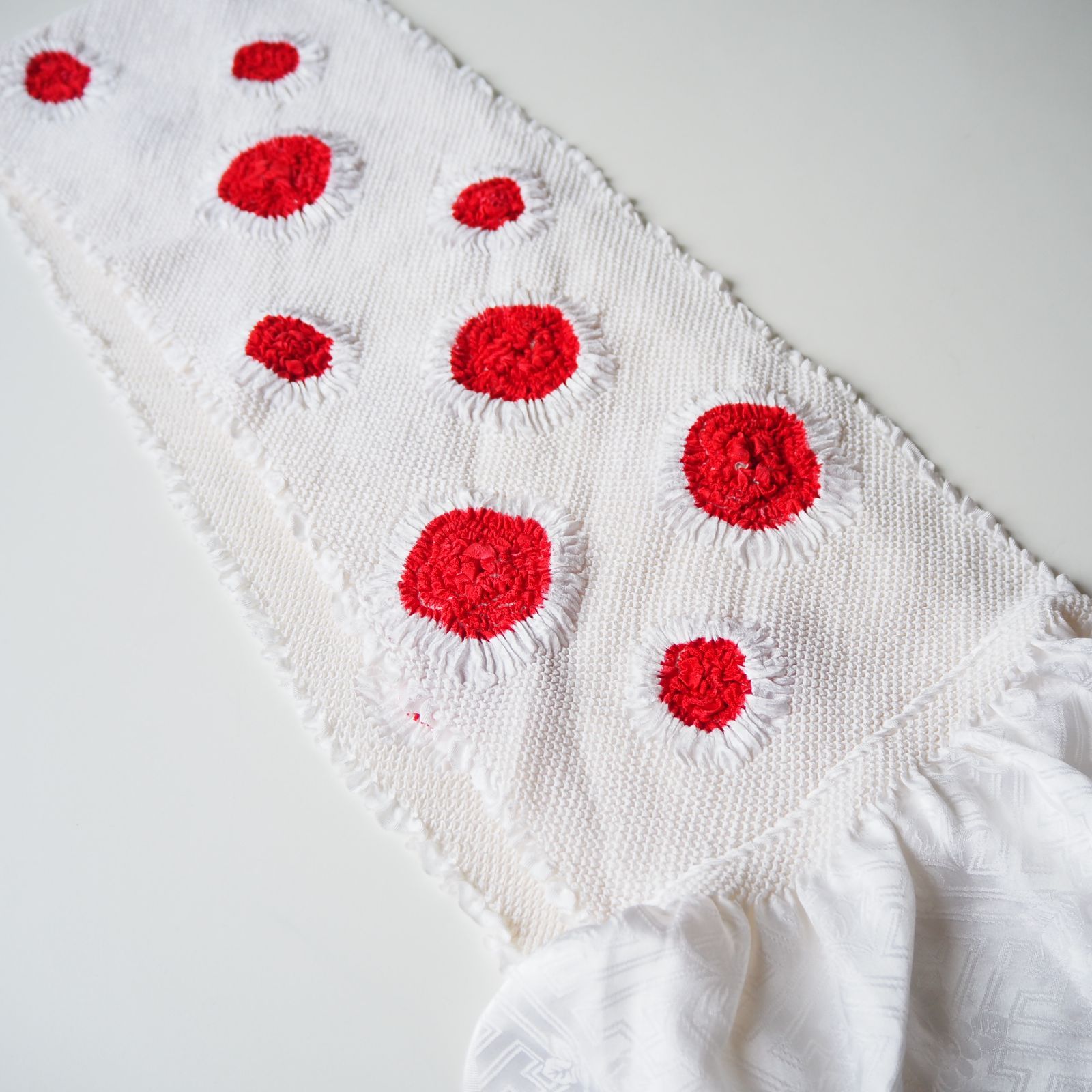 帯揚げ 総絞り 振袖用 四ツ巻 正絹 最高級 白 赤 成人式 - メルカリ