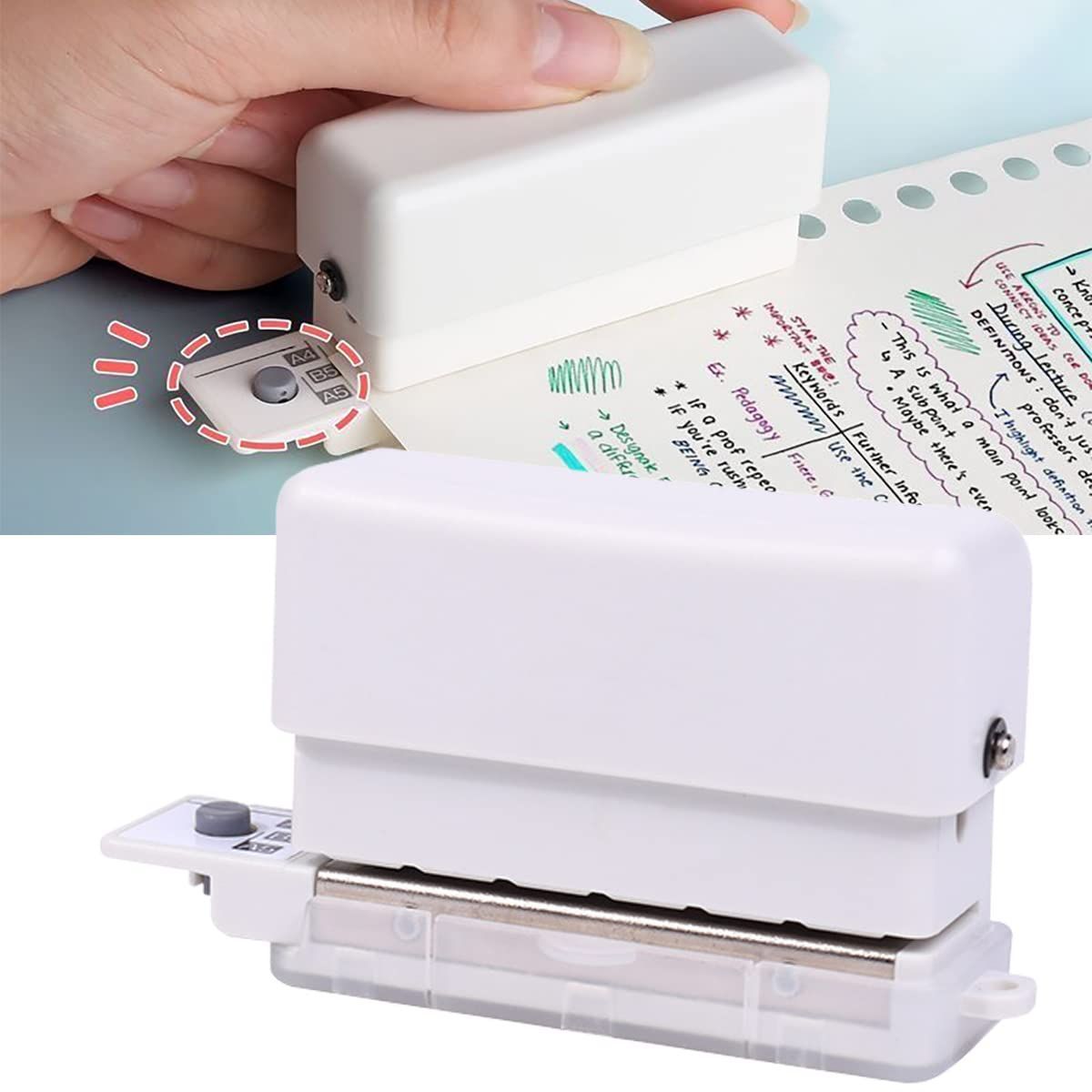 数量 Forahome ルーズリーフパンチ 穴あけパンチ 6穴 A5|B5|A4対応 コンパクト 使いやすい 多機能穴あけパンチ 多穴パンチ 軽量 持ち運び便利 ペーパーパンチ 強力 耐久性 事務用品 DIY 手帳 事務用