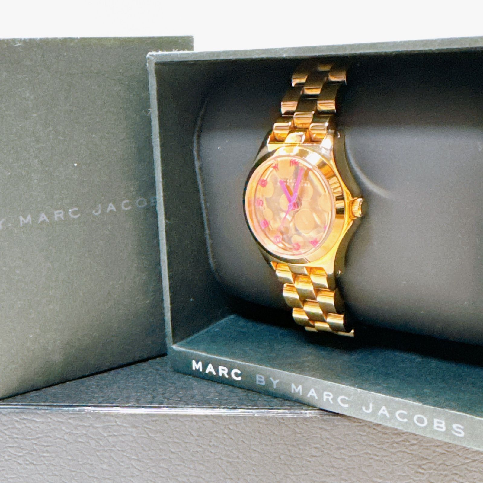 【電池交換済み・箱付き】Marc by Marc Jacobs レディース 腕時計 MBM3271 ヘンリーグロッシー ローズゴールド ピンク ドット