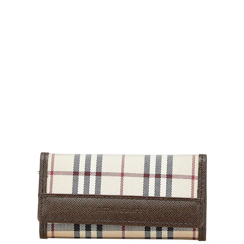 バーバリー ノバチェック キーケース 5連 ベージュ ブラウン キャンバス レザー レディース BURBERRY 222-03453