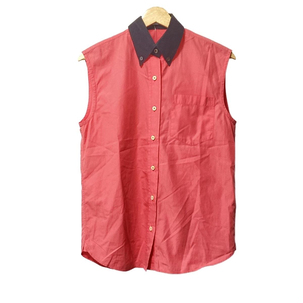 PRADA プラダ ノースリーブシャツブラウス サイズ36 S レディース - P460CG ピンク×黒 2017年