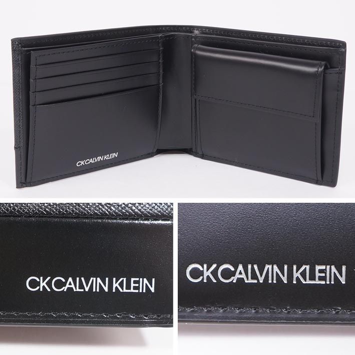 CKカルバンクライン CK CALVIN KLEIN 牛革 二つ折り財布 アロイ2 メンズ ブラック 黒 定価16,500円 - メルカリ