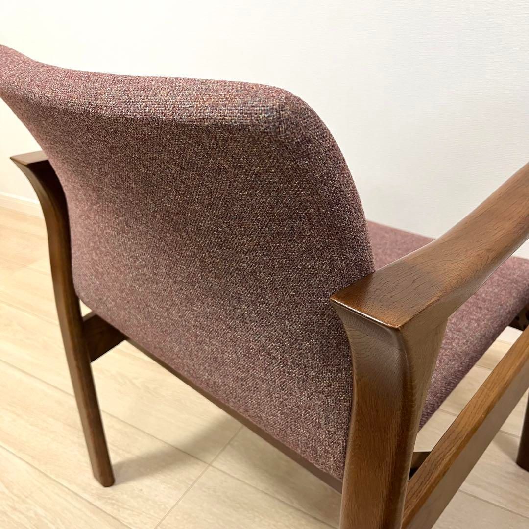 そ6)日進木工 アームチェア 飛騨家具 レトロヴィンテージ 肘掛椅子 曲