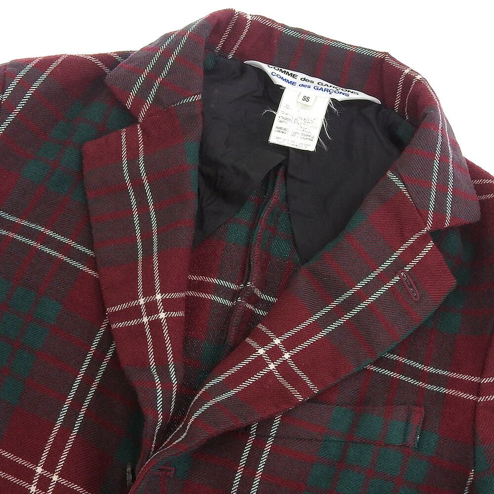 コムコム 極美品 サルエルパンツ チェック 縮絨 ポリエステル コムデギャルソン コムコム 極美品 サルエルパンツ チェック 縮絨 ポリエステル