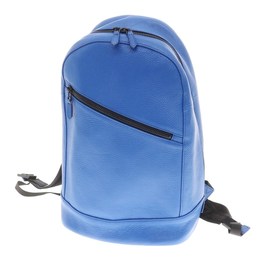 【中古】バーニーズニューヨーク BARNEYS NEWYORK シュリンクレザー バックパック・リュック ブルー【W24xH38xD15】【メンズ】
