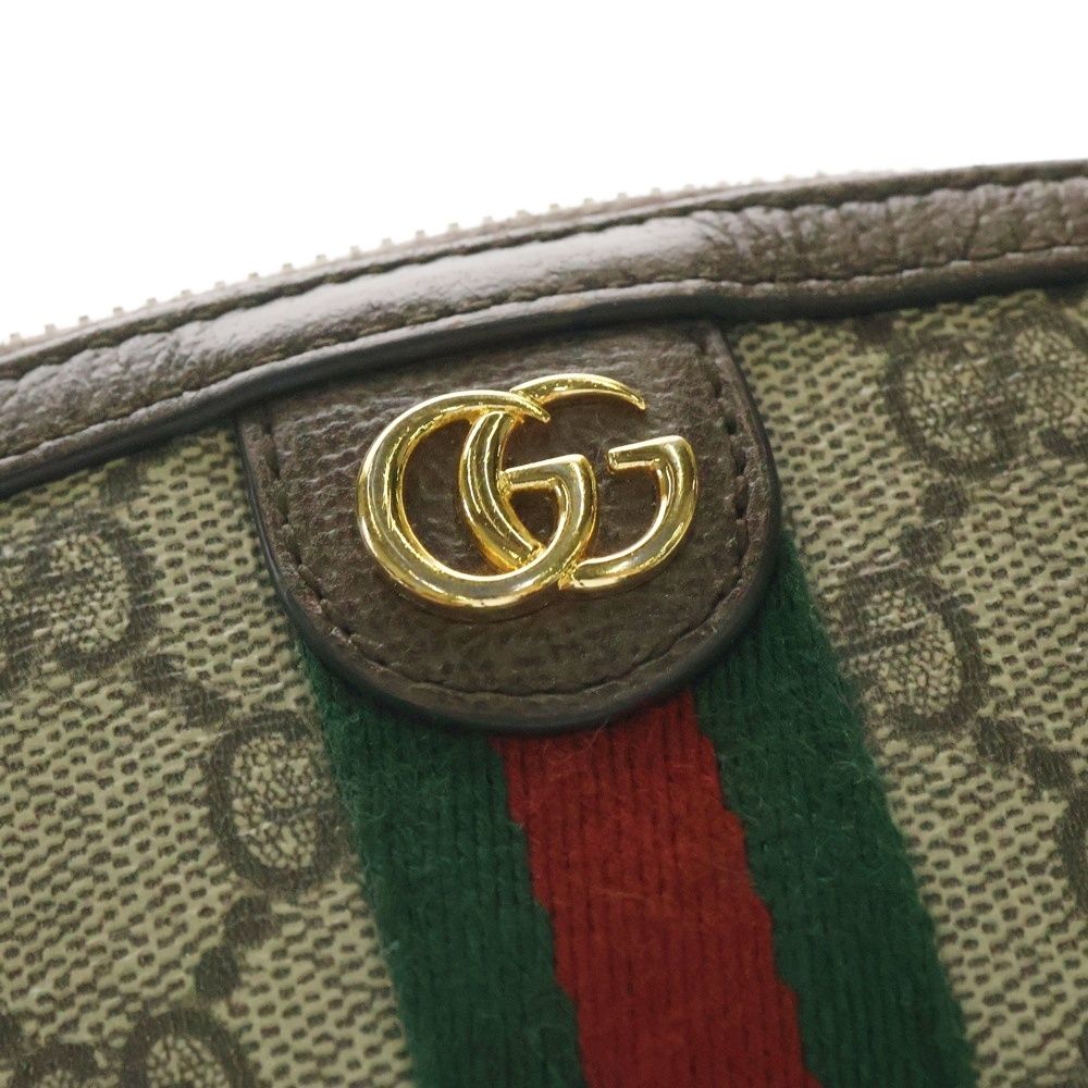 GUCCI グッチ GGスプリーム シェリーライン 化粧ポーチ ミニバッグ ベージュ PVCキャンバス 62550