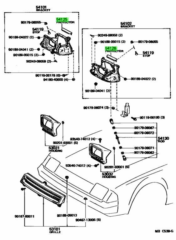 トヨタ セリカ GA61 リトラクタブルヘッドランプ プロテクタ NO