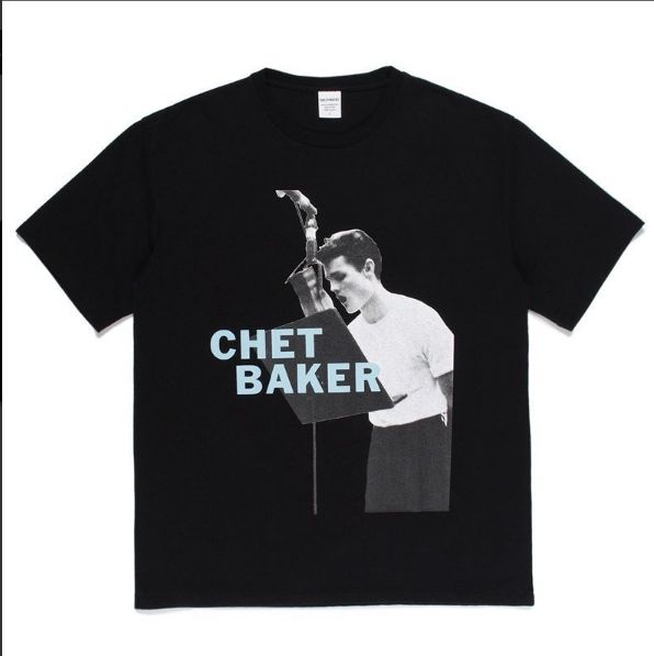 WACKO MARIA CHET BAKER HAWAIIAN SHIRTクルーネック Tシャツ 半袖 Tシャツ 2色：Black/White