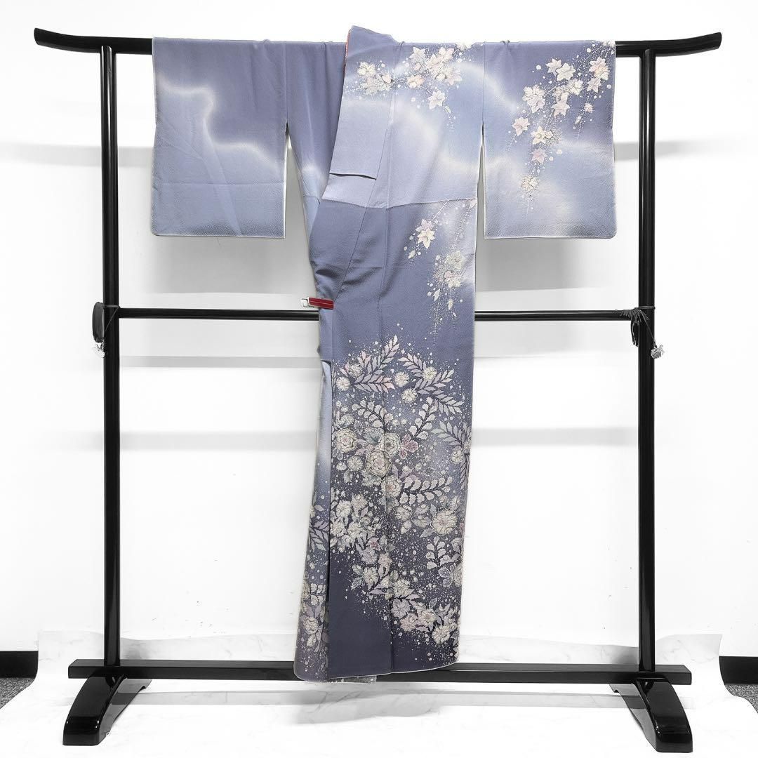 桐屋翠山工房訪問着辻ヶ花枝垂れ模様楓菊桜梅着物112a d