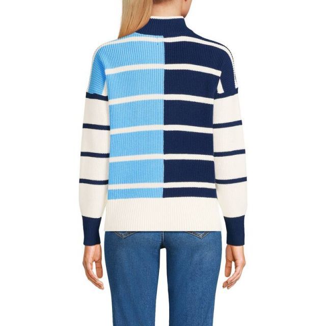 売れ筋商品|||ランズエンド ニット&セーター アウター レディース Women's Drifter Easy Vest Sweater Navy/soft blue breton stripe Women's Drifter Easy Vest Sweater | Lands' End