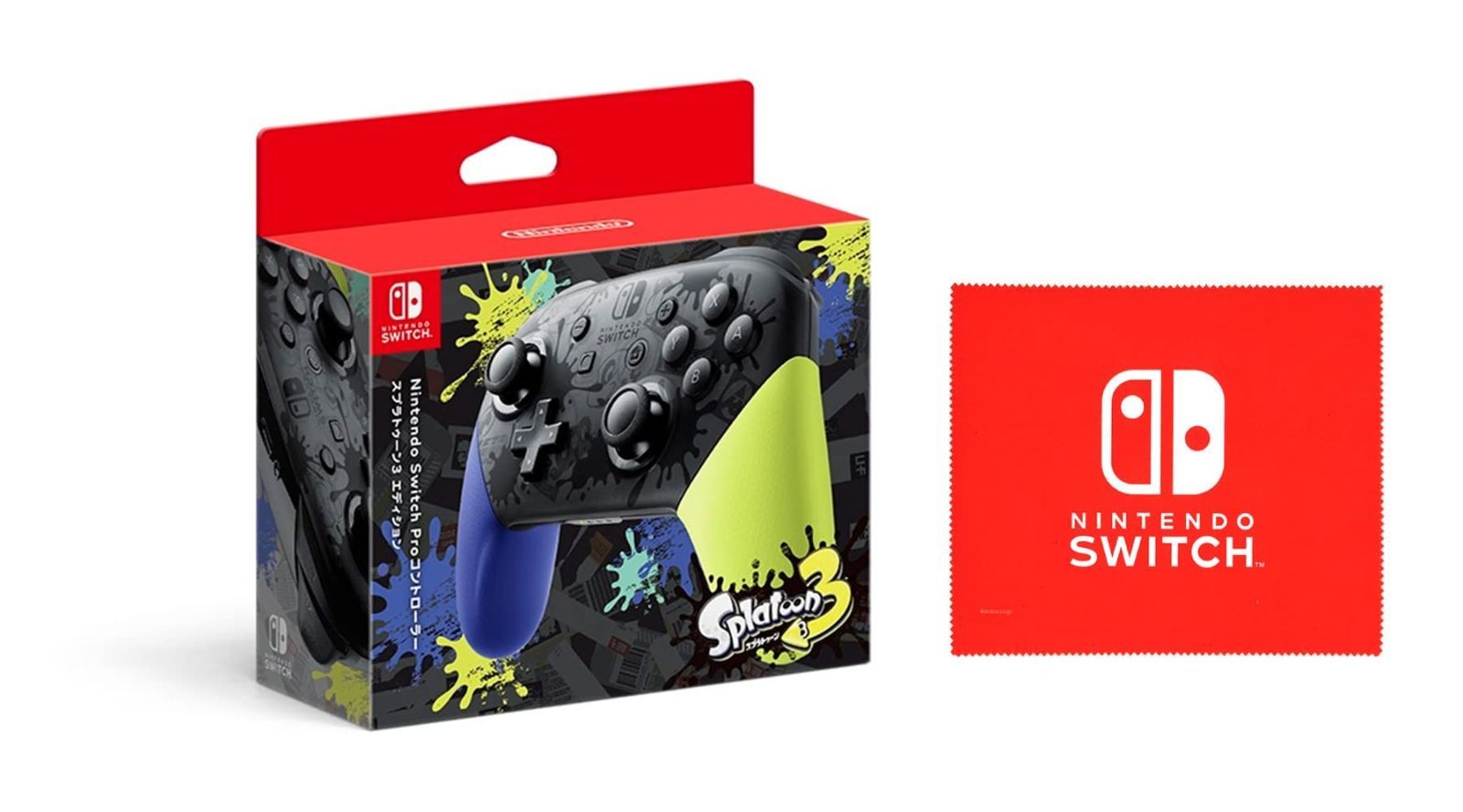 【任天堂純正品】Nintendo Switch Proコントローラー スプラトゥーン3エディション (Nintendo Switch ロゴデザイン マイクロファイバークロス 同梱)