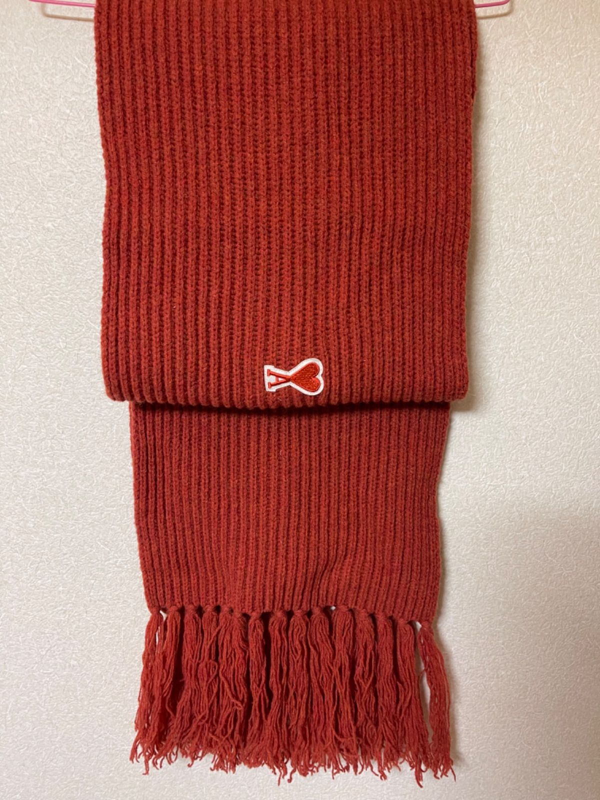 amiparis アミパリス フリンジストールマフラー オレンジ マフラー