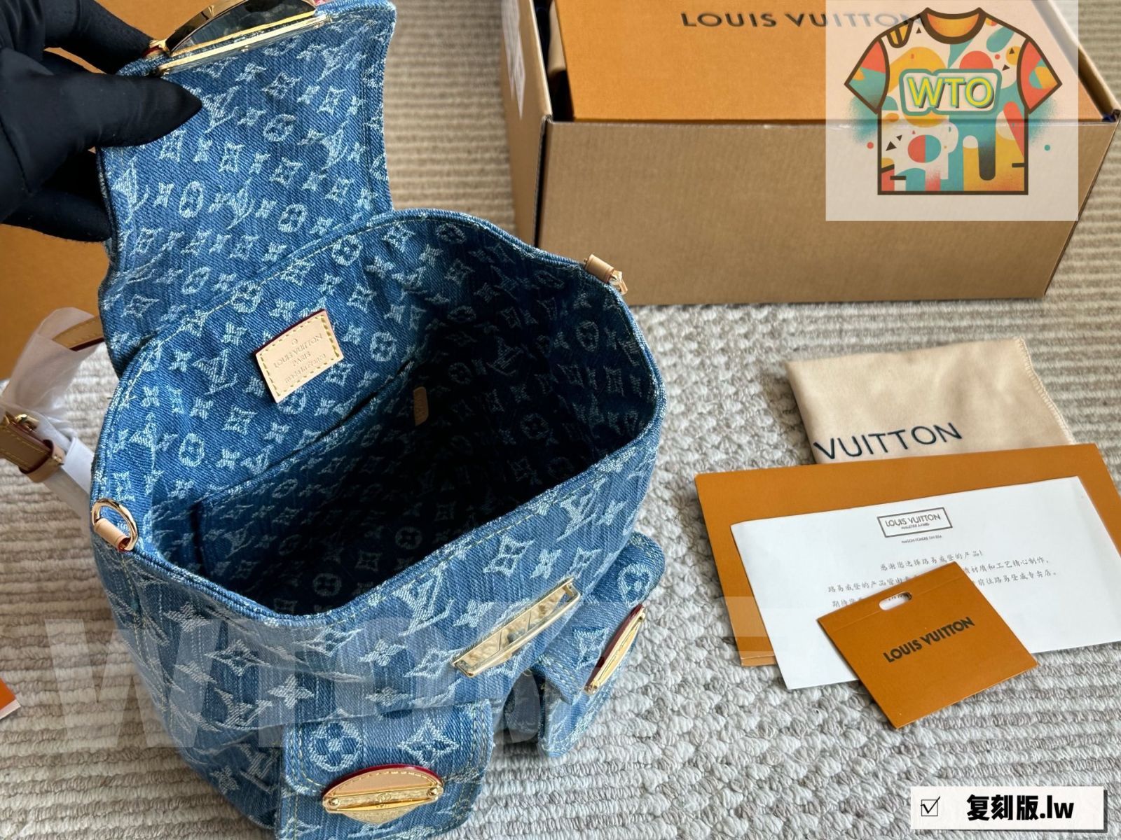 美品　正規品 LOUIS VUITTON デニムシュシュ モノグラム LOUIS VUITTON ルイ・ヴィトン モノグラムデニム シュシュ ヘア
