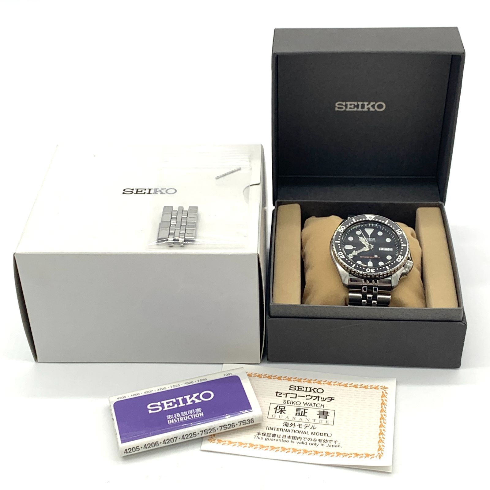 ▽【稼働品】SEIKO/セイコー ブラックボーイ ダイバーズ SS 黒文字盤 