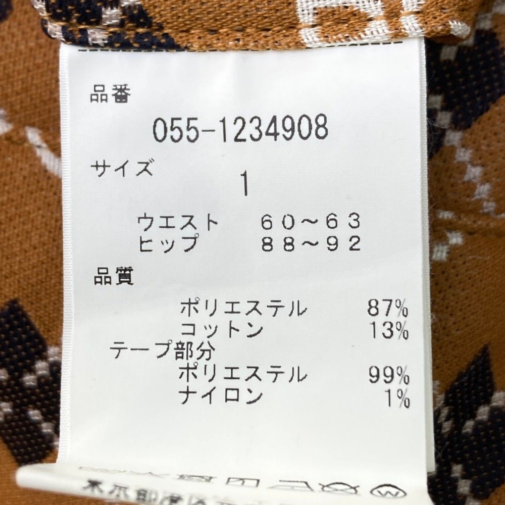 サイズ：1 PEARLY GATES パーリーゲイツ  コットン混スカート ロゴ アーガイル柄 ブラウン系 [240101460437] ゴルフウェア レディース ストスト サイズ：1 PEARLY GATES パーリーゲイツ コットン混スカート