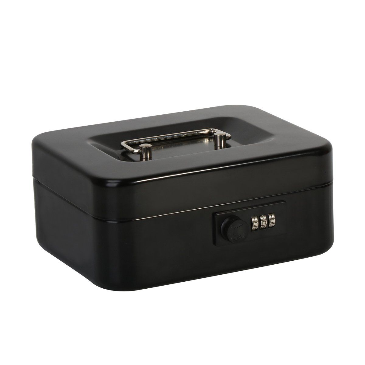 Jssmst ジェスマット 手提金庫 ダイヤル式 金属製 20x16x9cm B6サイズ CB0702M ブラック
