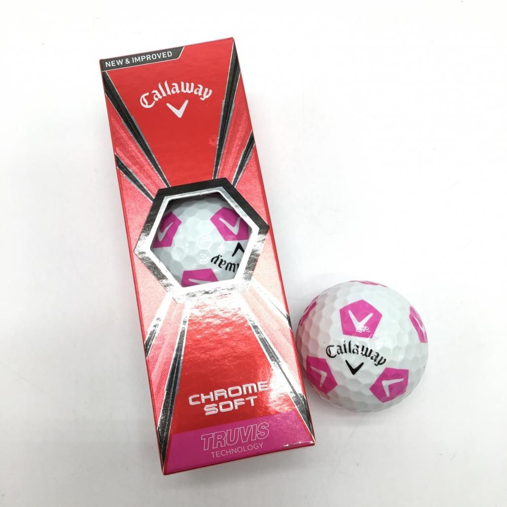 新品】キャロウェイ ゴルフボール 白×ピンク CHROME SOFT TRUVIS 1