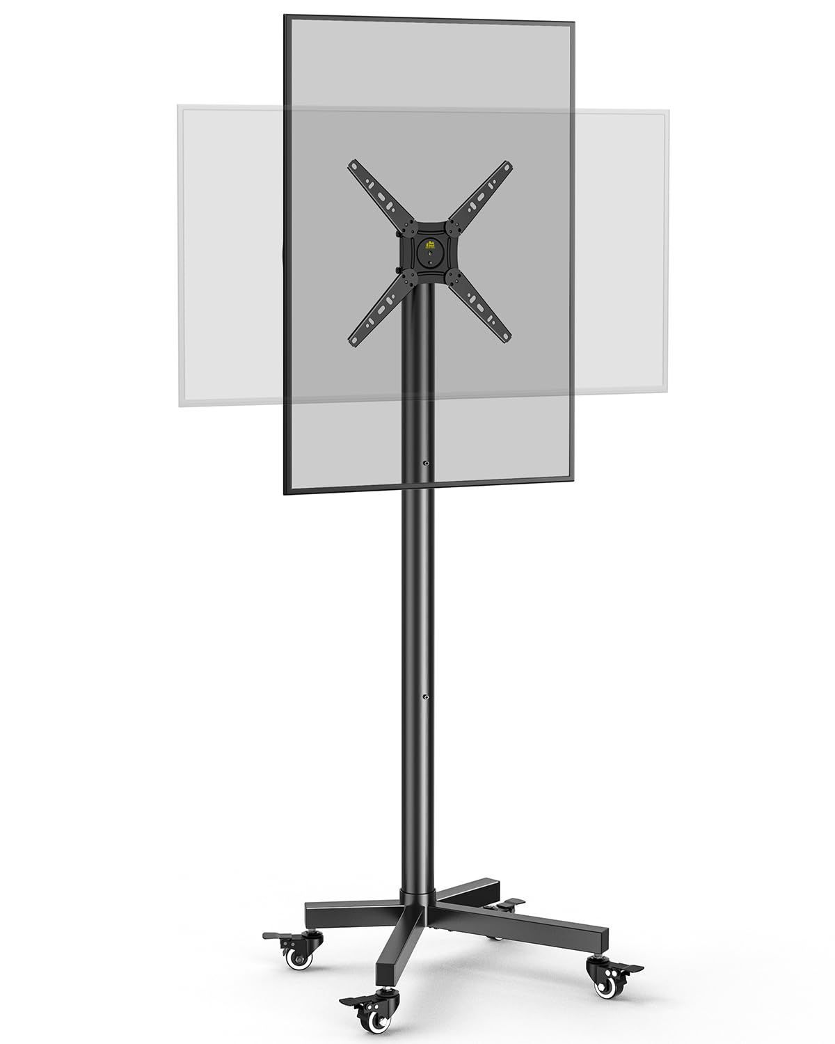 家用 省スペース VESA300X300mmまで 耐荷重30kg 業務用 棚付き 角度調節 ハイタイプ キャスター付きテレビ台 tvスタンド 移動式 展示用 縦横回転 17-50インチ対応 テレビスタンド MOUNT FORGING